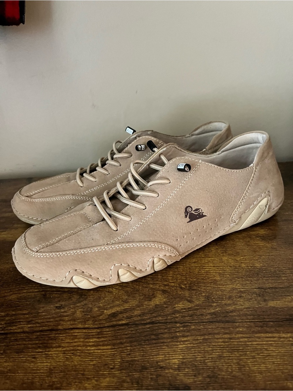 LDECK Men’s Tan Suede Driving Shoes Minimalist Sneakers EU 45 / US 11